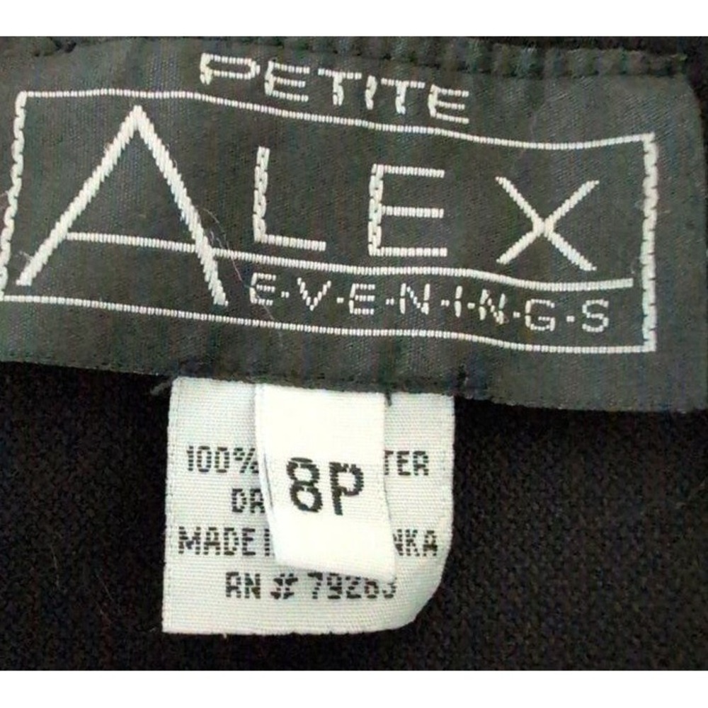 VTG Alex Evenings Satin Trim Tuxedo Dress Pants Women 8P Evening Party Classic - Picture 4 of 5